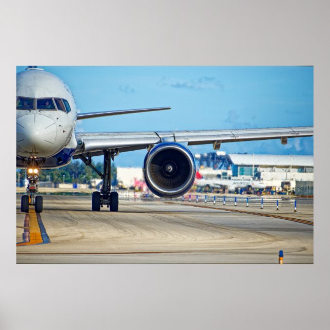 Póster Taxi de avión hacia la salida (Frente)