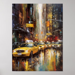 Póster Taxis amarillos de la ciudad de Nueva York Pintura
