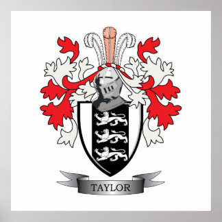 Póster Taylor Family Crest Coat of Arms