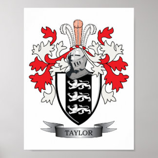 Póster Taylor Family Crest Coat of Arms