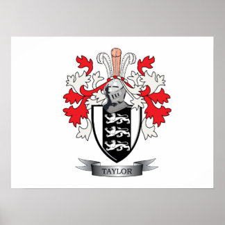 Póster Taylor Family Crest Coat of Arms