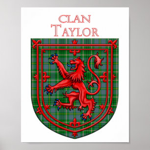 Póster Taylor Tartan Scottish Plaid Lion Rampant