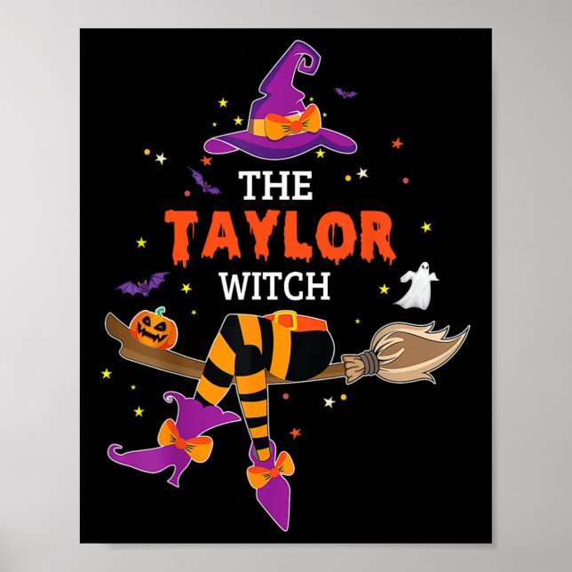 Póster Taylor Witch Gorra Halloween Ghost Surname First N (Frente)