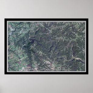 Póster Taylorsville Lake Kentucky Satellite Poster Map