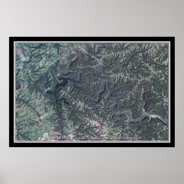 Póster Taylorsville Lake Kentucky Satellite Poster Map (Frente)