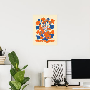 Póster TAZ™ Hungry Smashing Through Checker