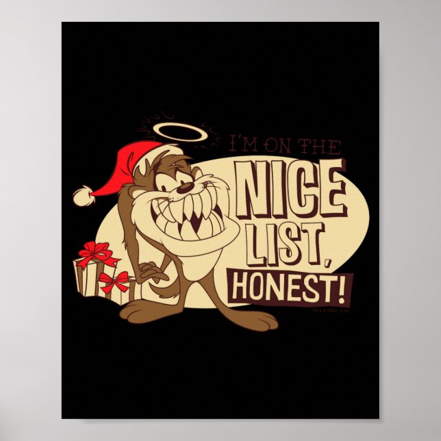 Póster Taz Im On The Nice List  (Frente)