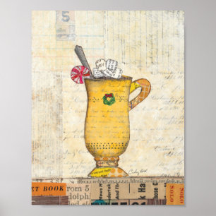 Póster Taza amarilla del día de fiesta