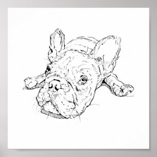 Póster Taza de Bulldog Francés Adorable, Regalo para Mamá