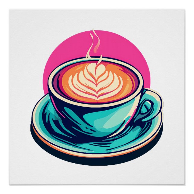 Póster taza de café capuchino (Anverso)