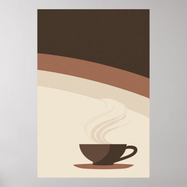 Póster Taza de café en estilo retro (Frente)
