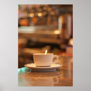 Póster Taza De Café En Un Café