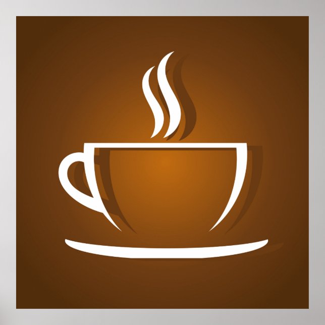 Póster taza de café marrón (Frente)