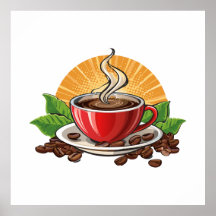 Taza de café roja