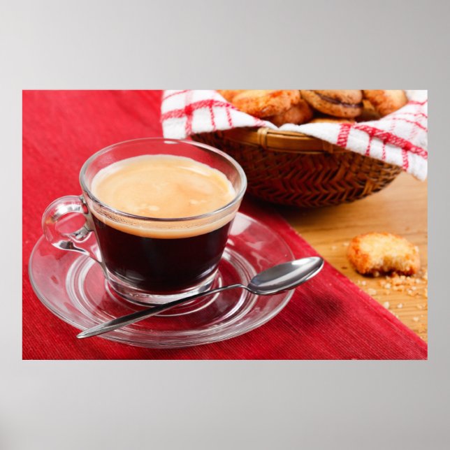 Póster Taza de café y galleta (Frente)