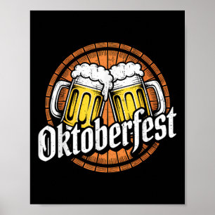 Póster Taza de cerveza divertida bávara alemana fiesta ho