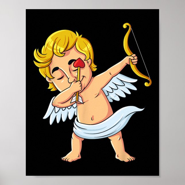 Póster Taza de Cupido con Dabbing Día de San Valentín Div (Frente)