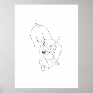 Póster Taza de Dachshund Adorable – Perro Salchicha de Ar