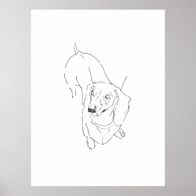 Póster Taza de Dachshund Adorable – Perro Salchicha de Ar (Frente)