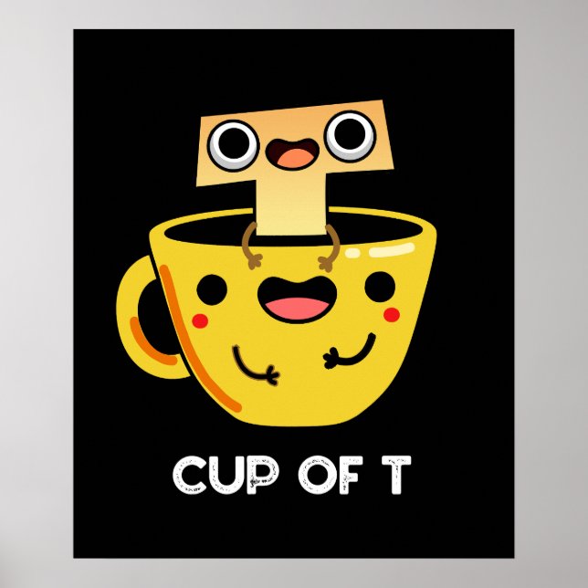 Póster Taza De T Funny Alphabet Tea Pun Dark BG (Frente)