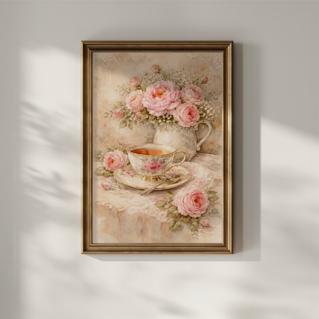 Póster Taza de Té con Rosas (Subido por el creador)
