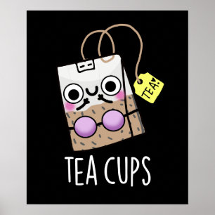 Póster Tazas de Té Chistes de Sostén Divertidos con Fondo