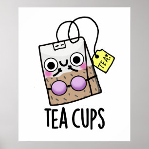 Póster Tazas de Té Chistes Divertidos de Sujetadores