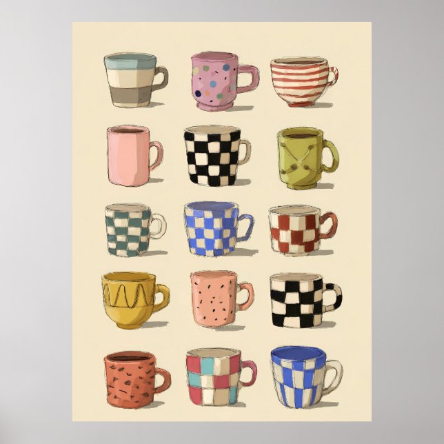 Póster Tazas de té \ Tazas de café (Frente)