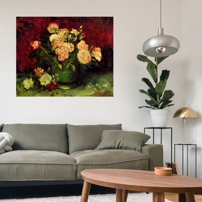 Póster Tazón con peonías y Rosas por Vincent van Gogh (Subido por el creador)