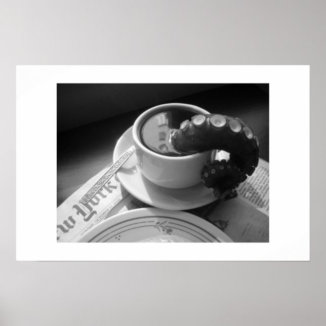 Póster tazón de café con tentáculo (Frente)