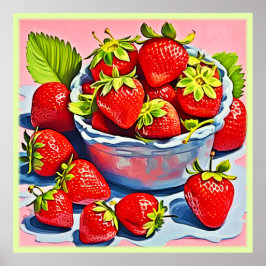 Póster Tazón de fresa fresca