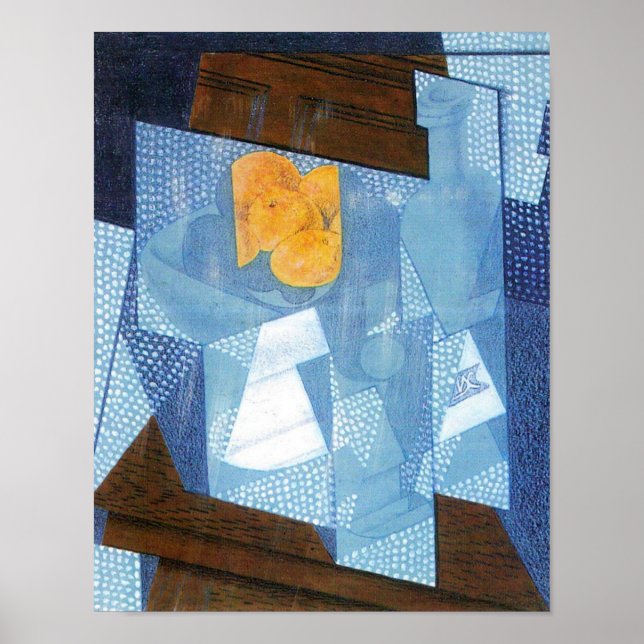 Póster Tazón de fruta por Juan Gris, el cubismo de época  (Frente)