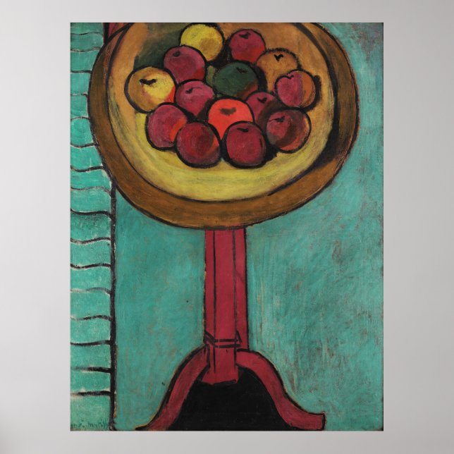 Póster Tazón de manzanas en un Matisse de mesa (Frente)