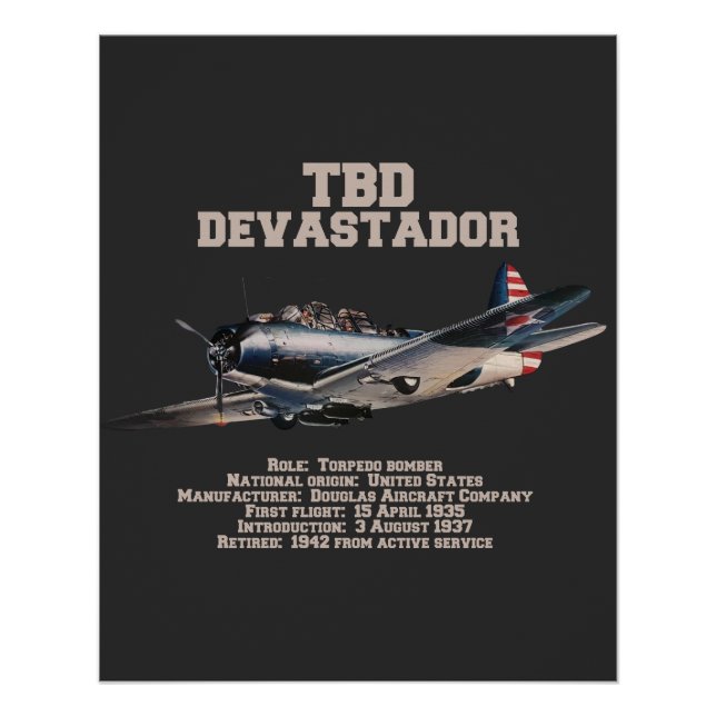 Póster TBD Devastator | WW2 Plane (Anverso)