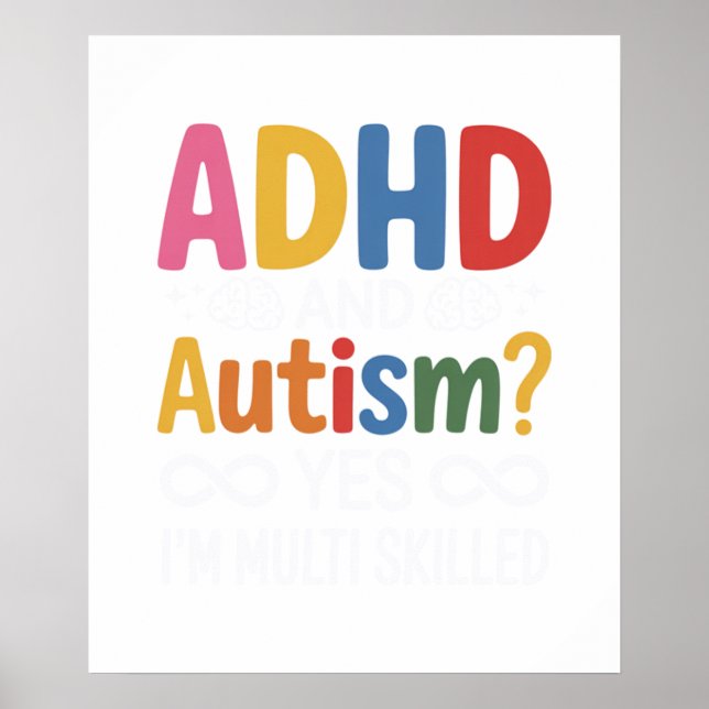 Póster TDAH y Autismo Sí, soy multitarea (Frente)