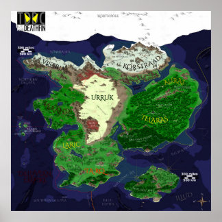 Póster TDDC World Map Poster (Main continent) v1.13