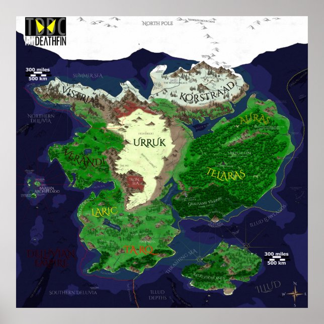 Póster TDDC World Map Poster (Main continent) v1.13 (Frente)