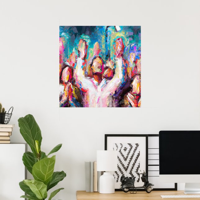 Póster Te Alabamos Abstracto (Oficina en casa)