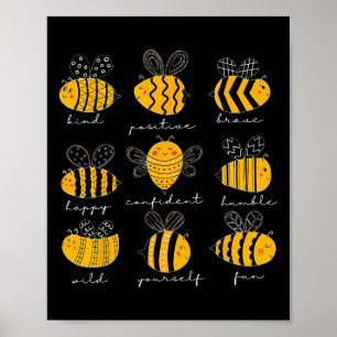 Póster Té amable positivo valiente feliz confiado humilde