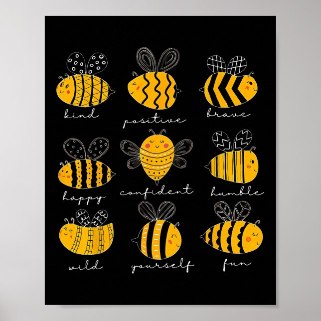 Póster Té amable positivo valiente feliz confiado humilde (Frente)