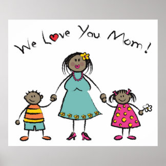 Póster Te amamos a tu madre, familia Personalizado, feliz