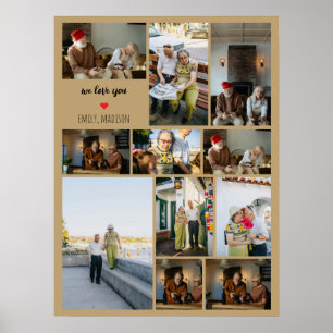 Póster Te Amamos Colografo de Fotos Familiares Personaliz