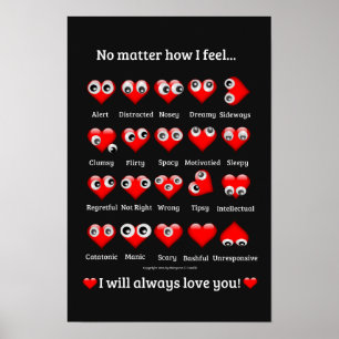 Póster Te amaré siempre Corazones Caras Emociones