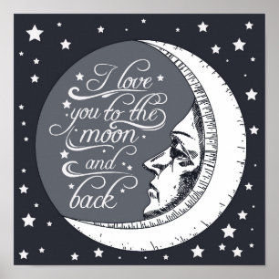 Póster Te Amo A La Luna Y A La Vuelta