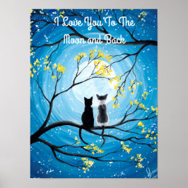 Póster Te amo a la luna y al gato