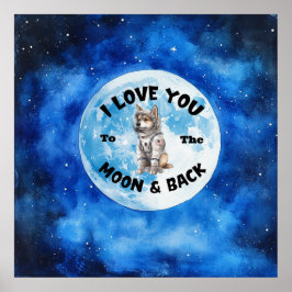 Póster Te Amo A La Luna Y Al Pastor Alemán