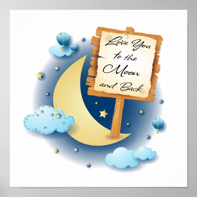 Póster Te amo a la luna y atrás (Frente)