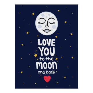 Póster Te amo a la luna y atrás