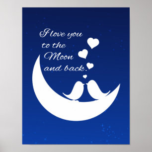 Póster Te amo a la luna y atrás