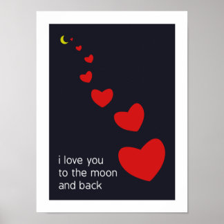 Póster te amo a la luna y atrás - poster